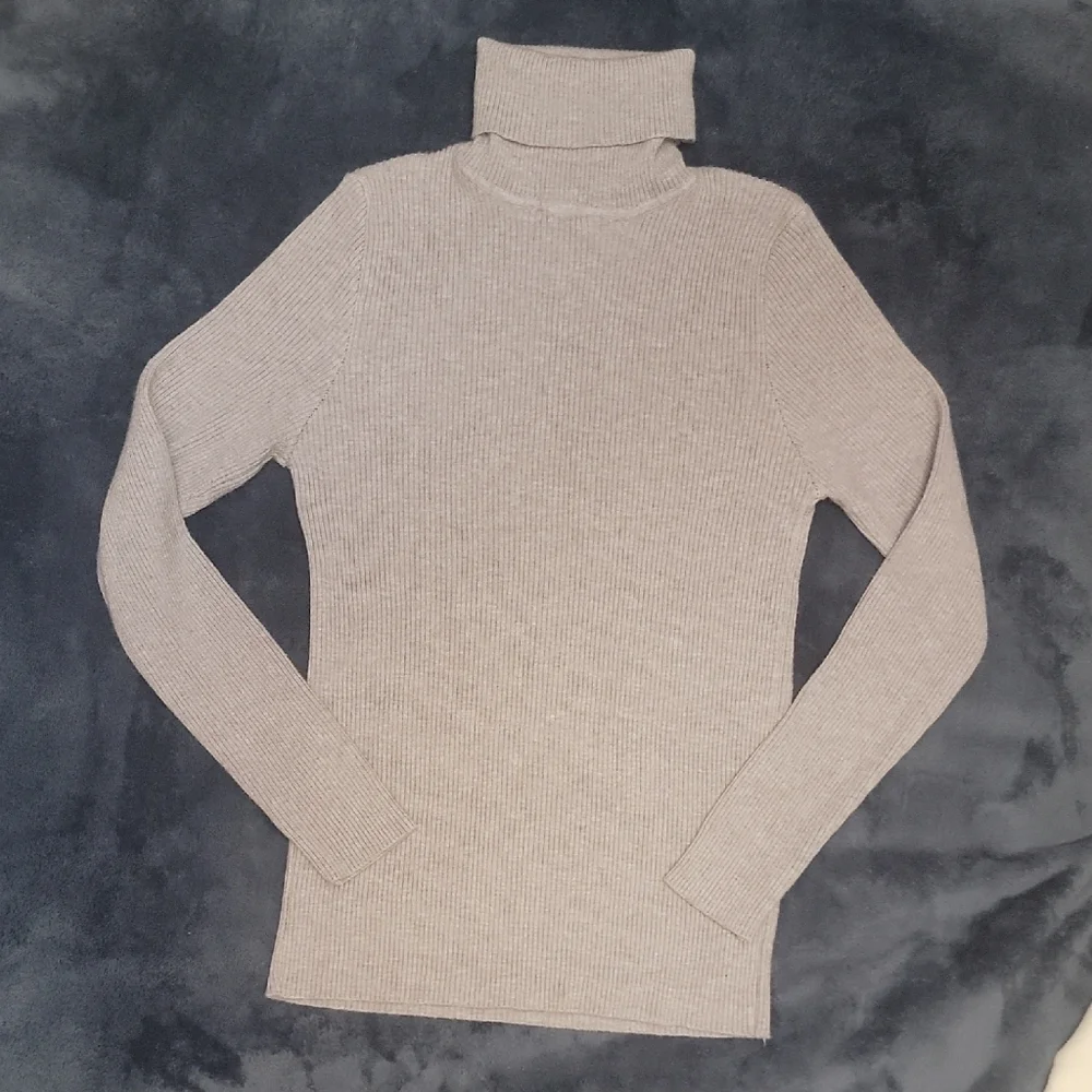 Women's Beige Turtleneck Sweater - Picture 1 of 6